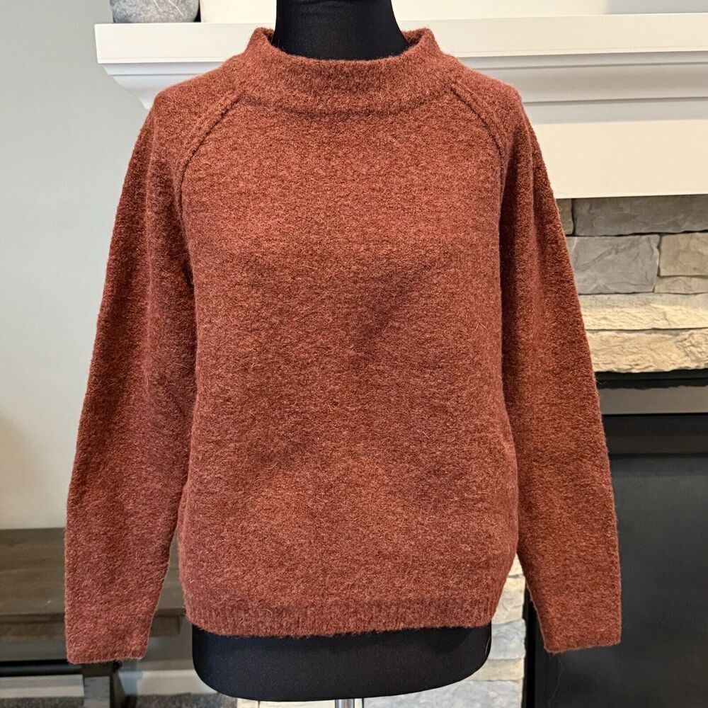 Willow & Clay Womens Sz XS Anthropologie Wool Blend Mock Neck Sweater cozy comfy